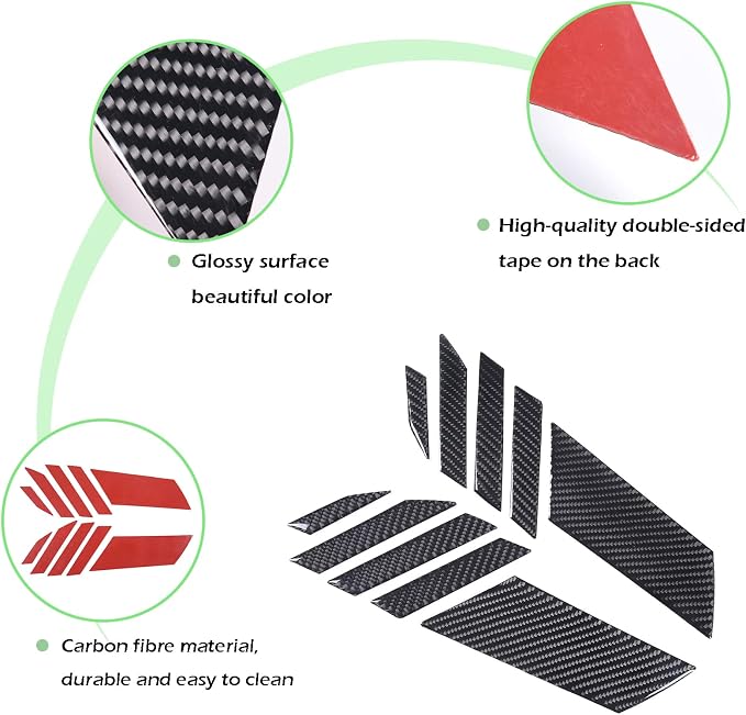Real Carbon Fiber Car Fender Air Vent Trim Sticker - Image 4