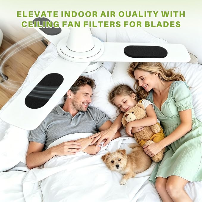 Fanluter 10 Pack Ceiling Fan Filters, Pet Fresh Fan Blade Air Purifier Pads - Image 7
