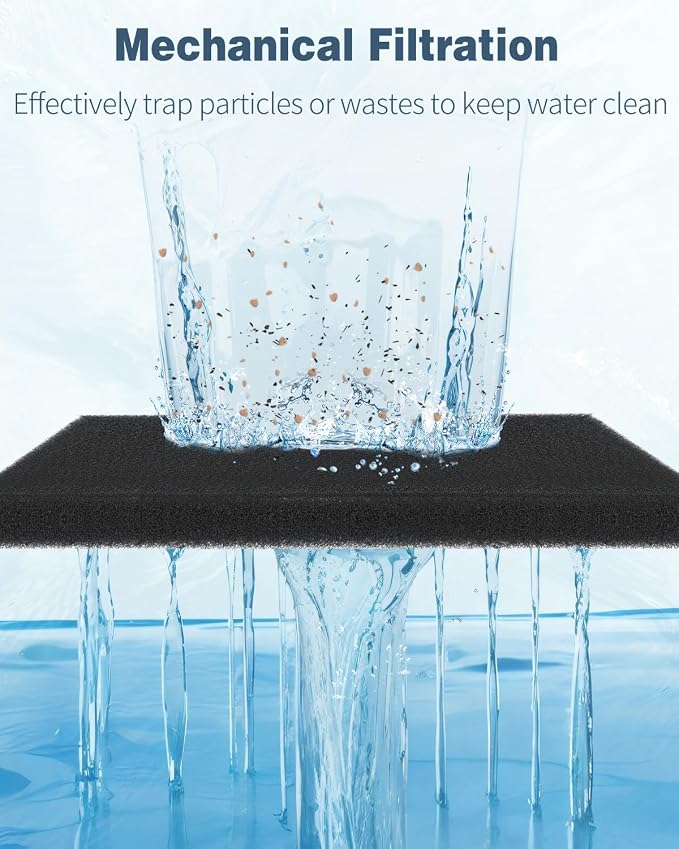 Pawfly Aquarium Bio Sponge Filter Media Pad, 6.3" x 5.5" x 0.78"Filter Foam - Image 3