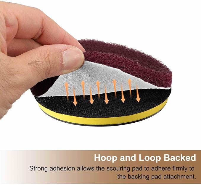 HARFINGTON 24pcs Scrubber Scouring Pads 400 Grits 4 Inch Drill Power Brush Hoop - Image 5
