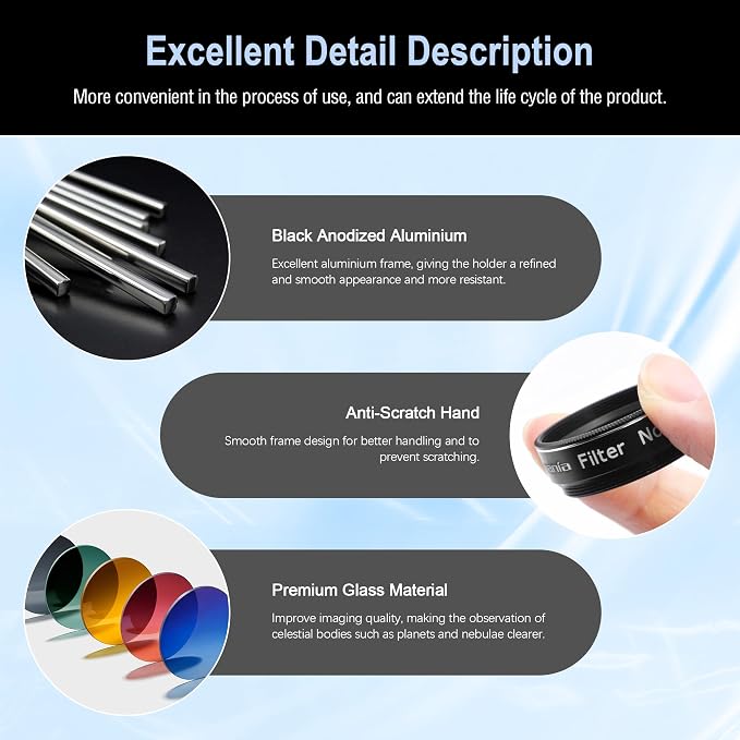 Astromania Telescope Eyepiece Filte Set 1.25 Inches, Eyepieces Filters Ideal - Image 2