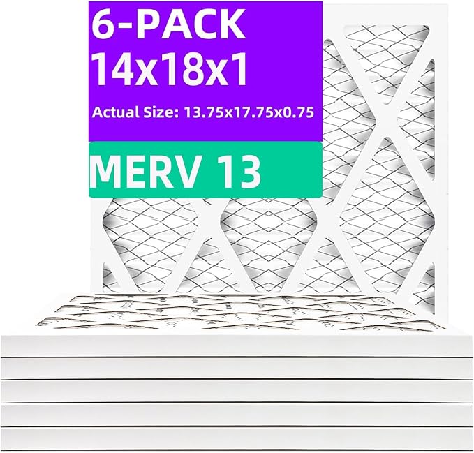 14x18x1 MERV 13 Pleated Air Filter MPR 1900 & FPR 10, Furnace Air Filters by Qingzhug