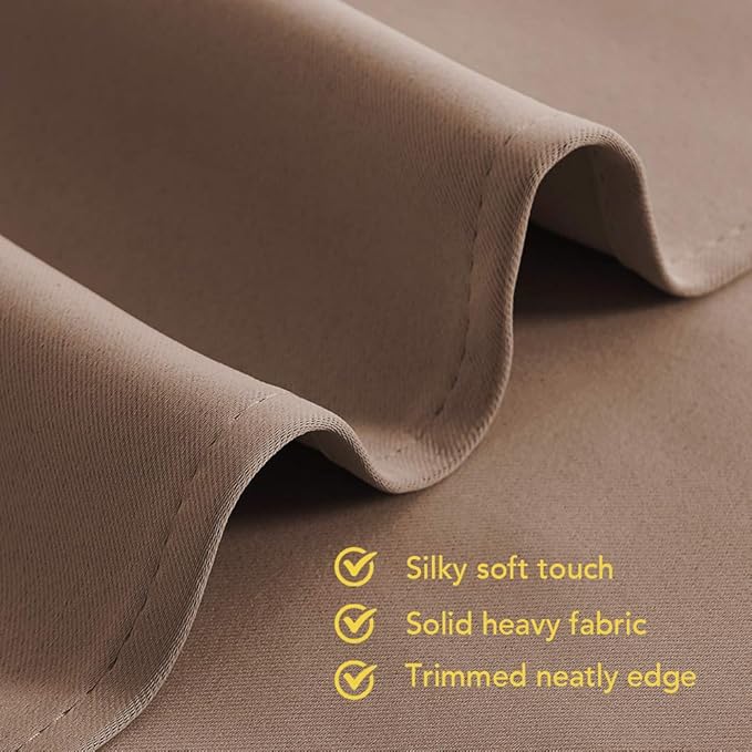NICETOWN Blackout Small Curtains for Bedroom, W34 x L40, Set of 2, Cappuccino, Triple Weave Grommet Top Thermal Insulated Light Blocking Panels for Bathroom/Kitchen