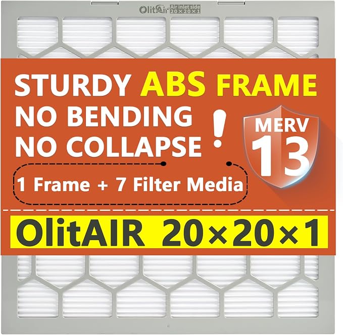 20x20x1 MERV 13 Air Filter, AC Furnace Air Filter, Reusable ABS Plastic Frame - Image 7