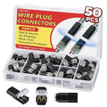 50Pcs Standard Quick Connect Wire Connectors – No Stripping Double Wire Plug in by Unknown