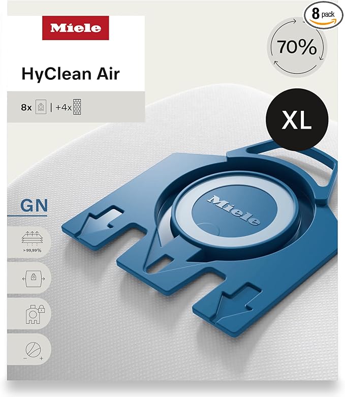 Miele AirClean 3D Efficiency Dust Bag, Type GN, XL Value Pack, 8 Bags and 4 by Unknown