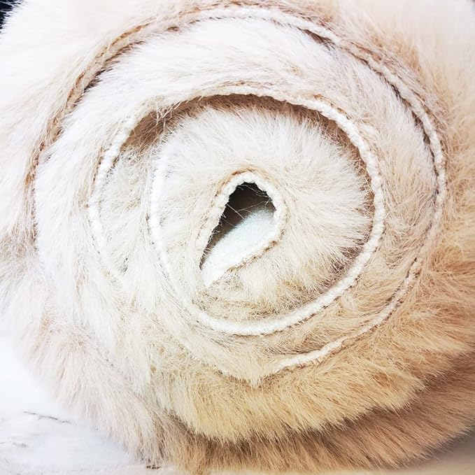 Ghouse Ultra Soft Faux Rabbit Fur Rug 2x3, Machine Washable Area Rugs for Bedroom Fluffy Rugs for Living Room, no-Shedding Carpet Sheepskin Rug Light Brown Beige