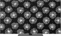 Abstract Dandelion on Black Indoor TV Cover, Elastic TV Screen Protector Summer by Unknown