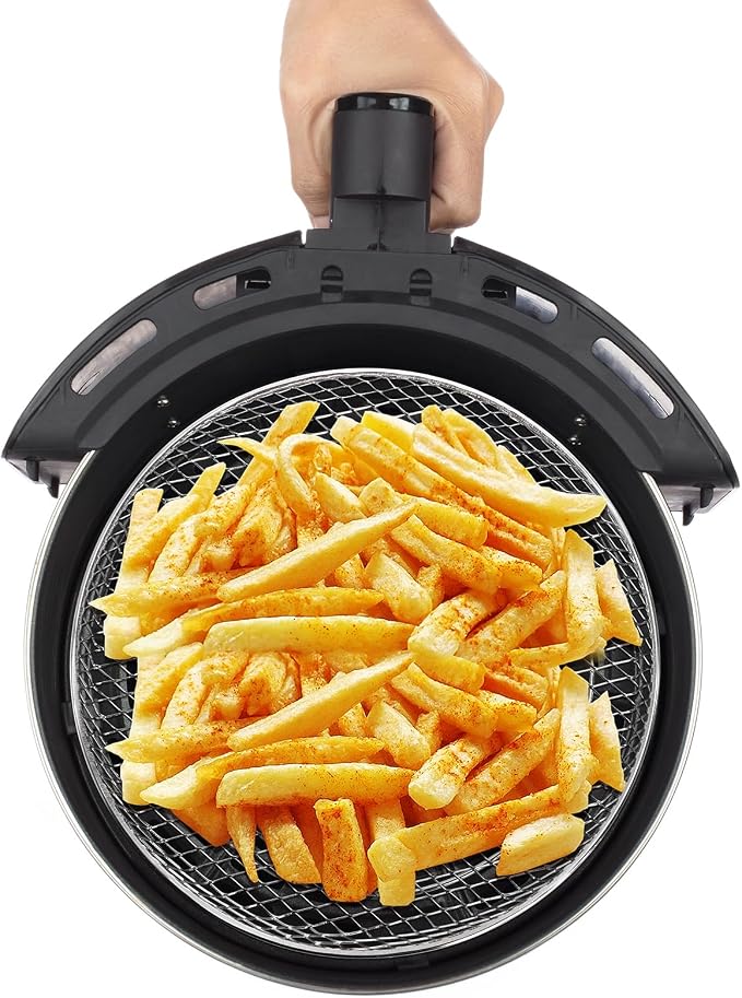 Elsjoy 3 Pack 8 Inch Round Air Fryer Racks, Stainless Steel Air Fryer Mesh Tray - Image 5