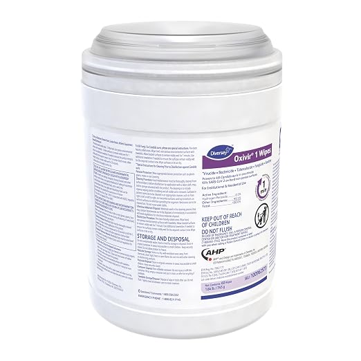 Oxivir Diversey 1 Disinfectant Wipes, AHP Hydrogen Peroxide Cleaner, Large Wipes - Image 3