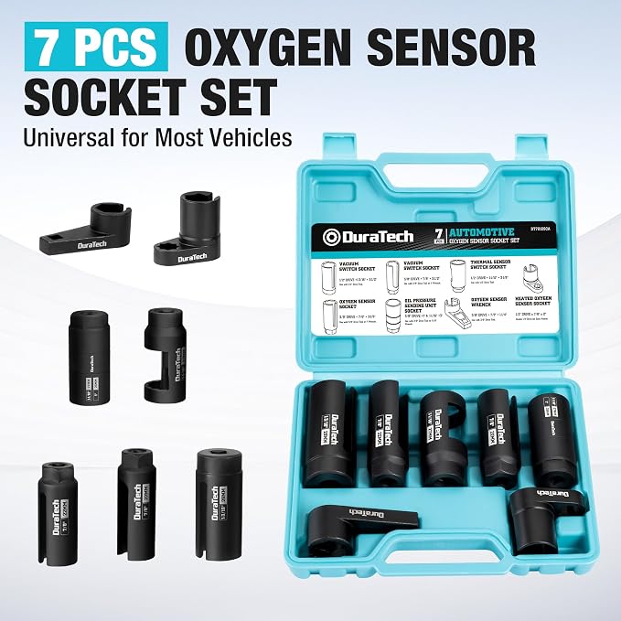 DURATECH 7PCS O2 Oxygen Sensor & Oil Pressure Socket Set, 1/2" 3/8" Drive x - Image 7
