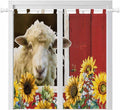 Sheep Flowers Bathroom Curtains 63 Inch Length, Window Curtains Tab Top by Unknown