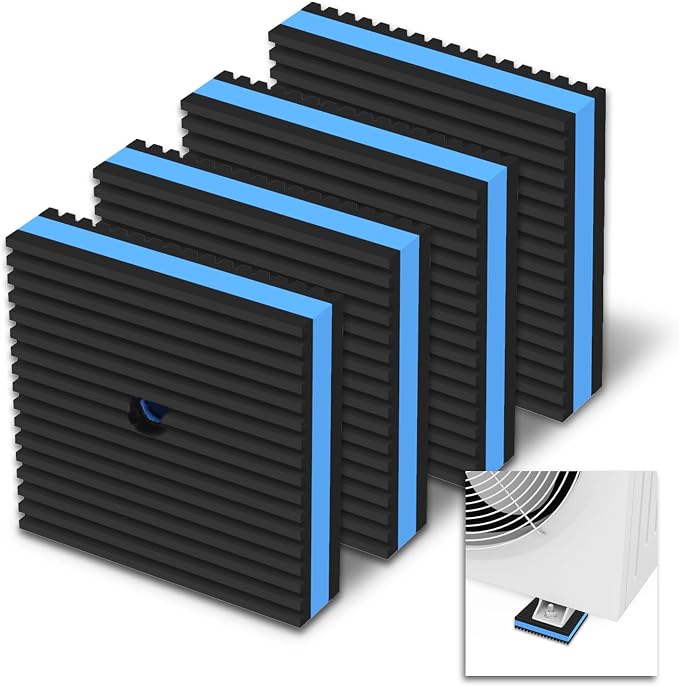 4 Pack 2" X 2" X 7/8" Anti Vibration Pads, Heavy Duty EVA Pads, Washer and Dryer by Memrita