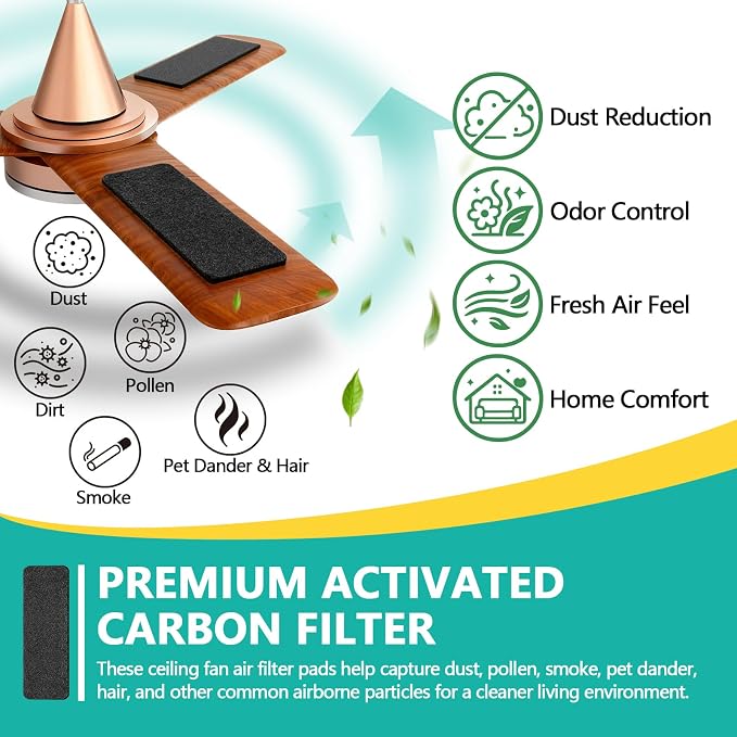 10 Pack Ceiling Fan Filters for Blades, Fan Air Purifier Pads - Image 3
