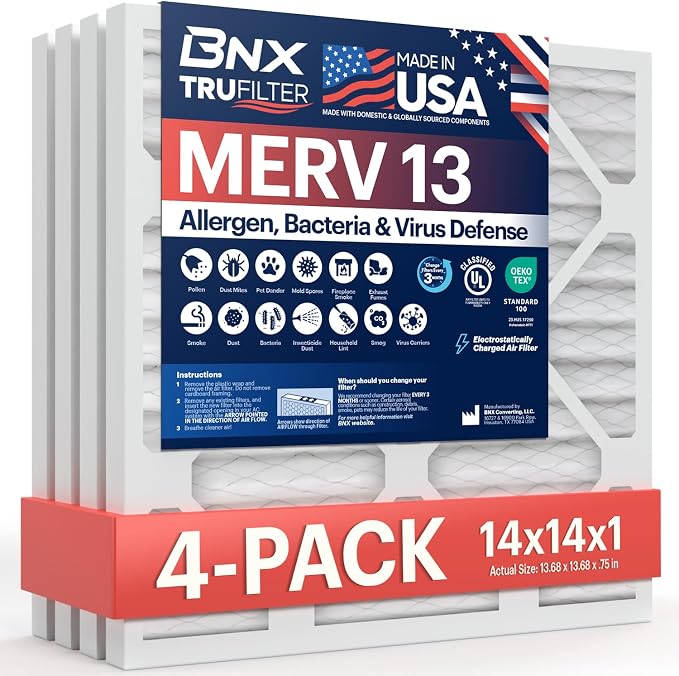 BNX TruFilter 14x14x1 Air Filter MERV 13 by BNX