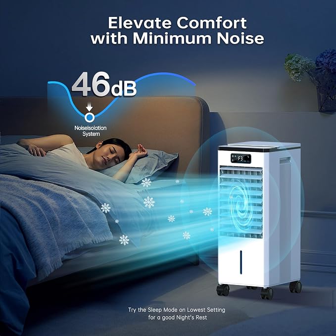 Evaporative Air Cooler, 4-IN-1 Portable Air Conditioners, Swamp Cooler - Image 3