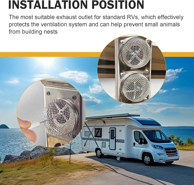 Shakas 2 PCS RV Furnace Vent Screen, Stainless Steel Stove Flying Insect - Image 6