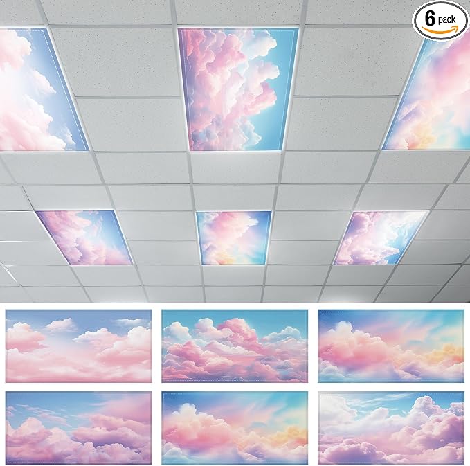 6 Pcs Fluorescent Light Covers by Wiooffen
