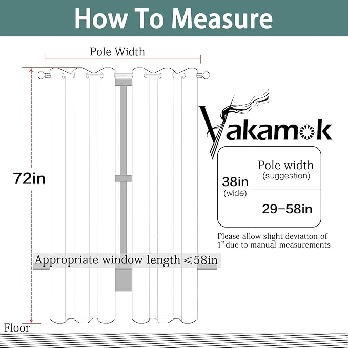 Yakamok Blackout Curtains Room Darkening Thermal Insulated with Grommet Window Curtain for Living Room, 38 x 72 inch, Navy Blue, 2 Panels