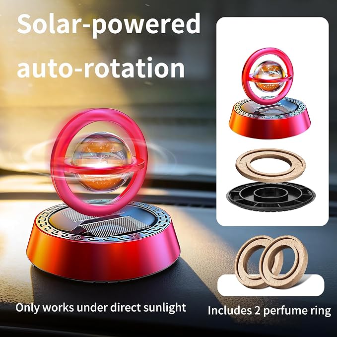 Kwak’s Solar-Powered Rotating Car Aromatherapy Auto-Spinning Ornament - Image 4