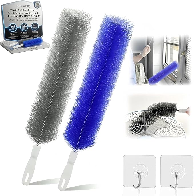 Bendable Microfiber Head, 2026 New Reusable Dust Remover, Fan Brush Cleaner by Unknown