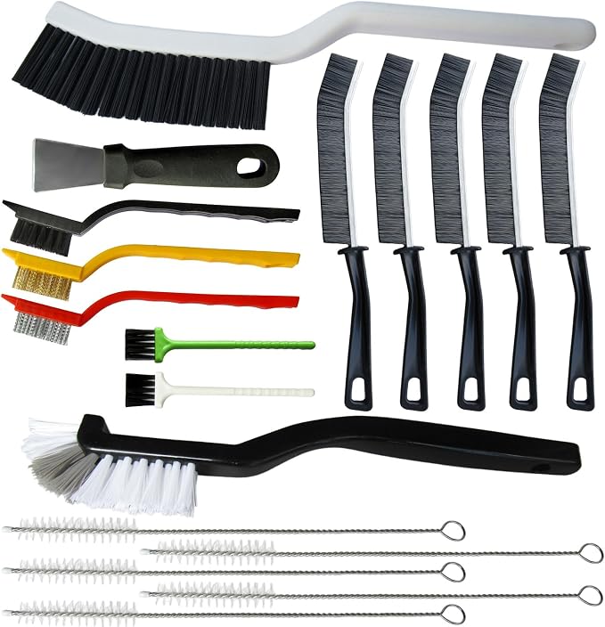 CRAFNEW 18Pcs Stiff Bristle Crevice Cleaning Brush Set, All Purpose Detail by CRAFNEW