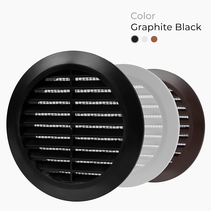 4" Inch Black Round Air Vent Cover - Image 3
