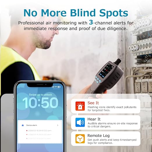 Air Quality Monitor CF-60PP WiFi Air Quality Detector PM1.0 PM2.5 PM10 HCHO - Image 3