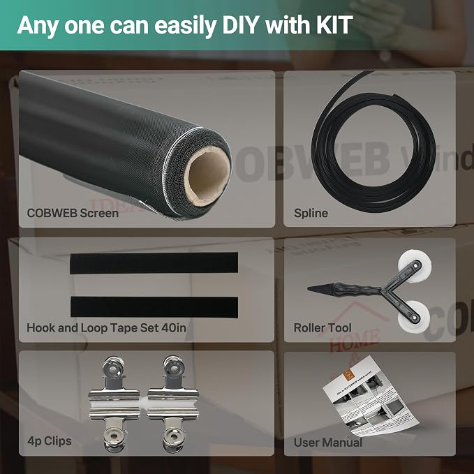 Premium Window Screen DIY KIT 39" 51" Blocks Rain, Pet Scratch, Fine Dust 99% - Image 4