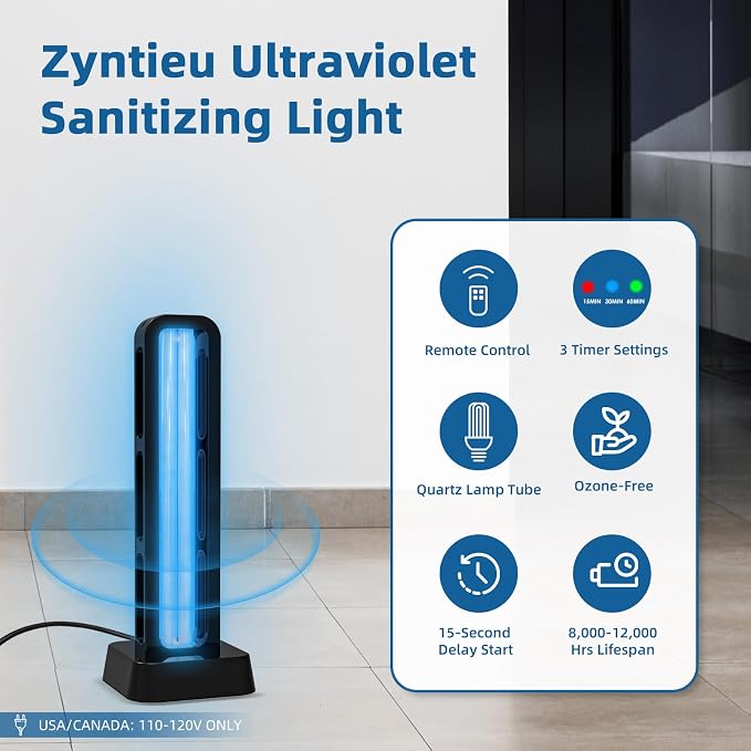 39W UV Light Sanitizer with Remote Control and 3 Timers – Ozone Free Home - Image 2
