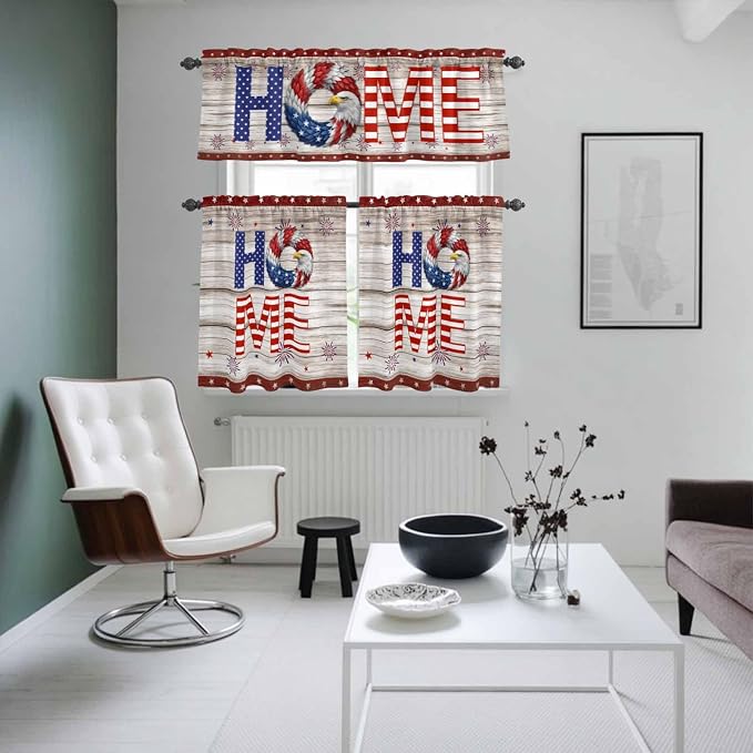 4th of July Kitchen Curtains Set 3 Piece - Image 8