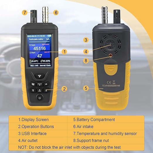 Dust Particle Counter Air Quality Monitor High Sensitivity 3-Channel - Image 2