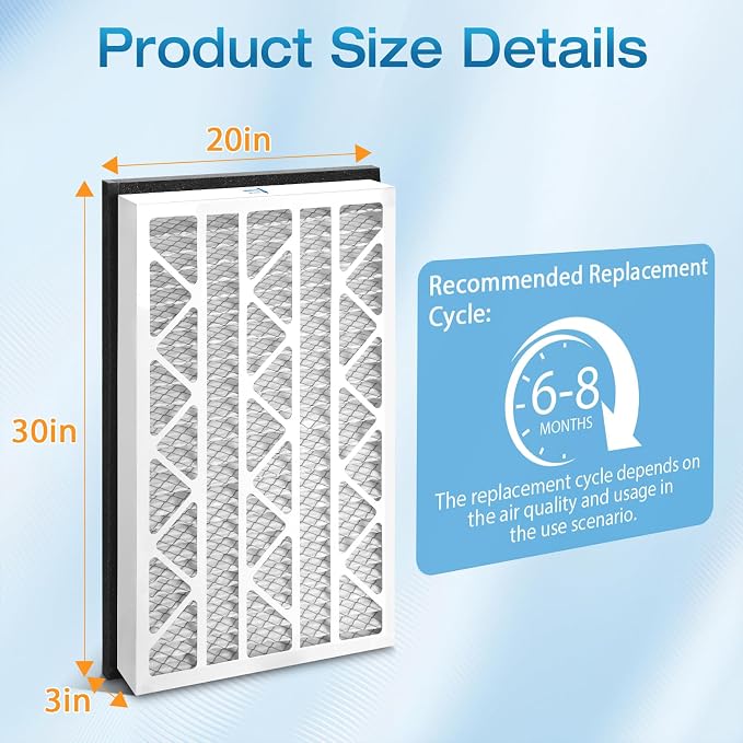 3 Pack 20x30x3 MERV 13 Pleated Air Filters Replacement Compatible - Image 2
