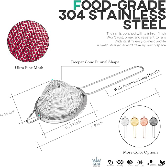 Homestia 3.3" Fine Mesh Strainer - Image 4