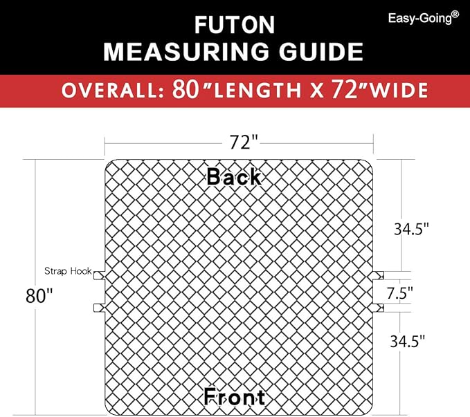Easy-Going Futon Sofa Slipcover Reversible Sofa Cover Armless Cover Furniture Protector Couch Cover Water Resistant Pets, Kids, Children, Dog, Cat White/White