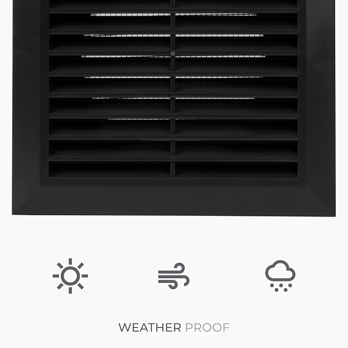 4 Inch Fit - Black Plastic Vent Cover - Exhaust Dryer Vent Cover - Built-in - Image 6