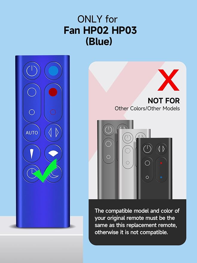 Replacement Remote Control for Dyson HP02 HP03 Fan-Blue | - Image 3