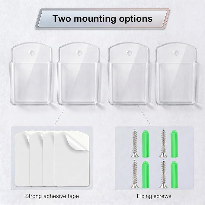 2 PCS Remote Control Holder Wall Mount, TV Remote Control Holder, Self Adhesive - Image 2