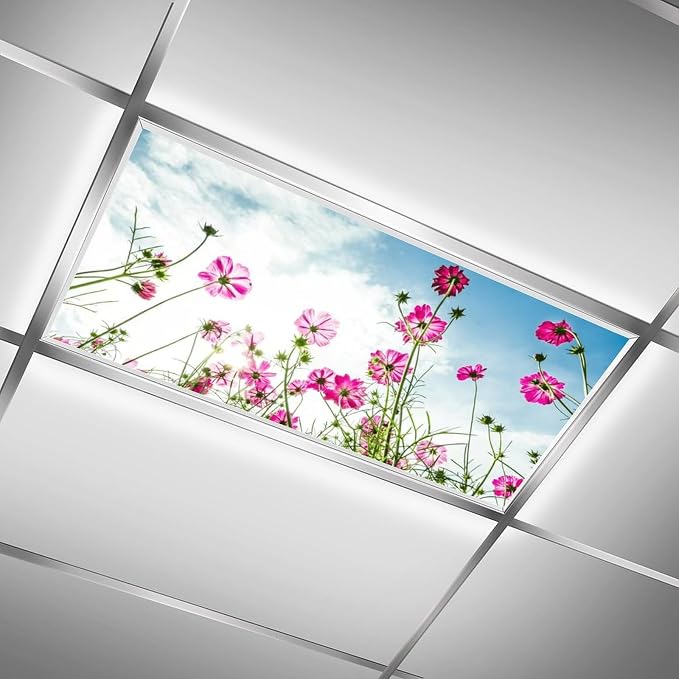 2PCS Fluorescent Light Covers for Classroom Ceiling Lights Magnetic Light Covers - Image 2