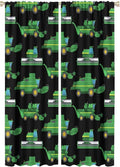 Kids Agriculture Machine Window Curtains, Farm Equipment Tractors Transport by SHElifestyle