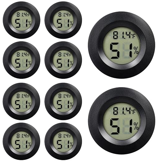 10 Pack Mini Hygrometer Thermometer by LemonBest
