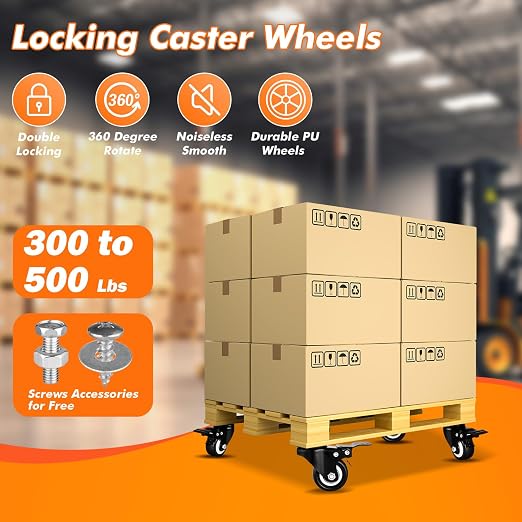 1.5" Casters Set of 20 Heavy-Duty Industrial Caster Wheels - Image 3