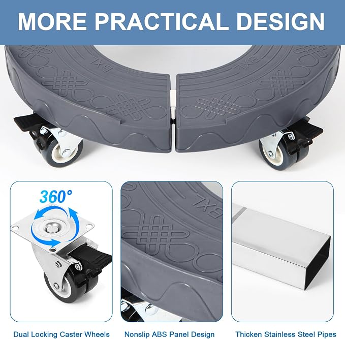 W B D WEIBIDA 2pk Trash Can Roller Base - Image 3
