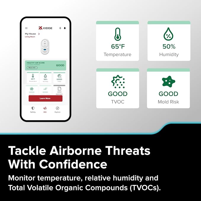 Kidde Smart Carbon Monoxide Detector & Indoor Air Quality Monitor, Plug-in - Image 5