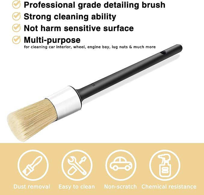HMPLL 10pcs Car Detailing Kit, Premium Detailing Brush Set Includes 5 Soft Car - Image 3