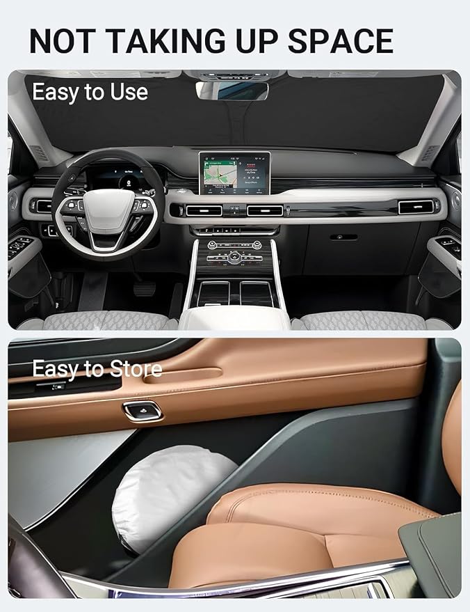 Proadsy Windshield Sun Shade for Lincoln Aviator 2020-2025 2026 4-Layer - Image 9