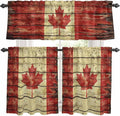 Kitchen Curtains Tiers and Valance Set of 3, Canada Light Filtering Window by Anzona