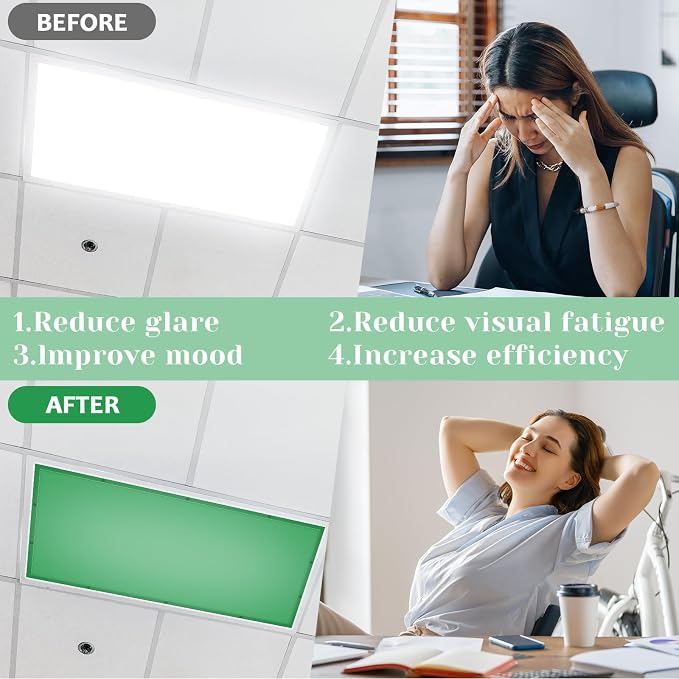 QOUBAI 12PCS Fluorescent Light Covers, 4x2 Feet Magnetic Light Cover - Image 4