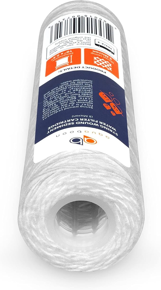 Aquaboon Whole House 5 Micron 10 x 2.5 String Wound Sediment Water Filter - Image 7