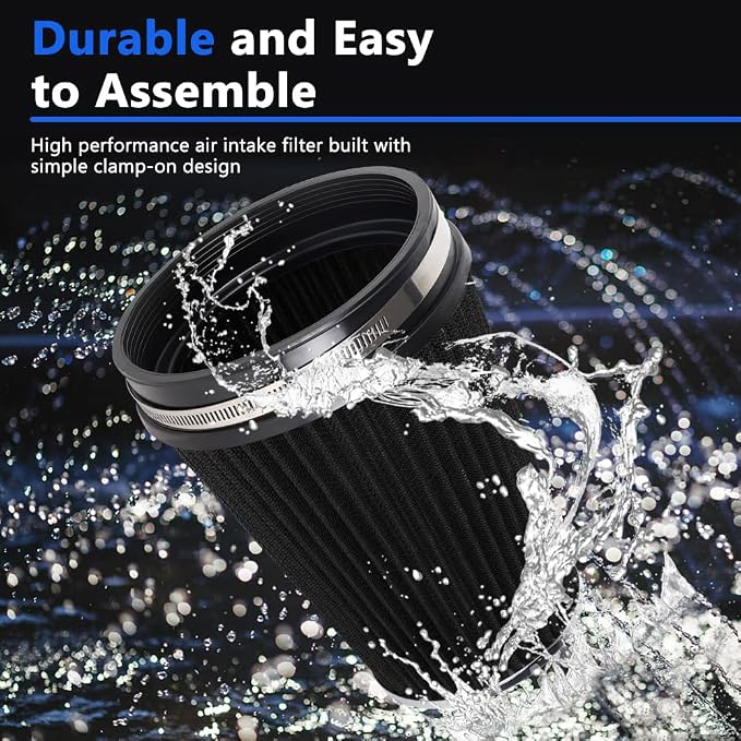 6" 152 mm High Flow Inlet Air Filter, Air Intake Cone Filter Replacement - Image 5